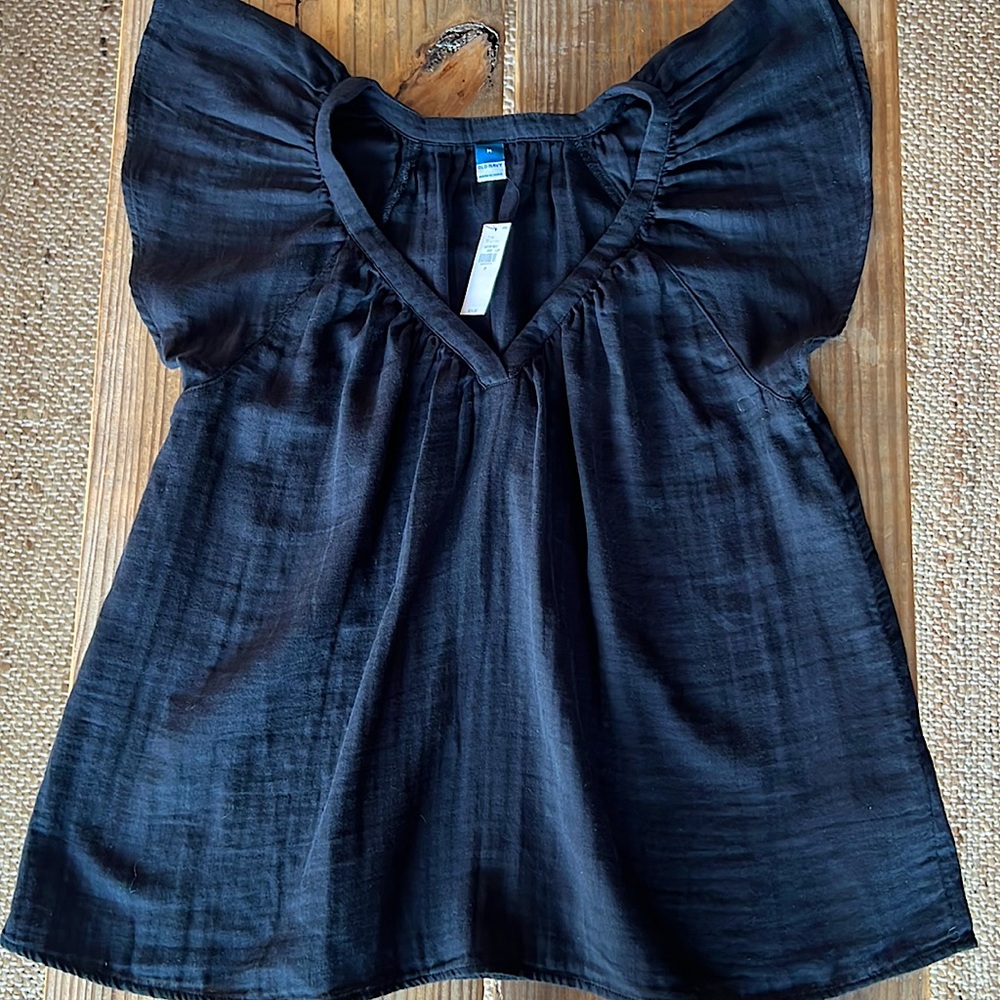 Old Navy Beautiful Cotton Gauze Flutter Sleeve Top Medium NWT
